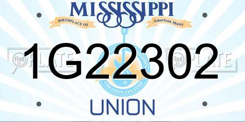 1G22302 Mississippi License Plate