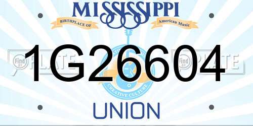 1G26604 Mississippi License Plate
