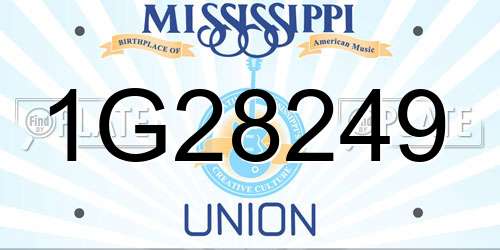 1G28249 Mississippi License Plate