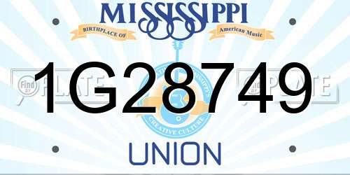 1G28749 Mississippi License Plate