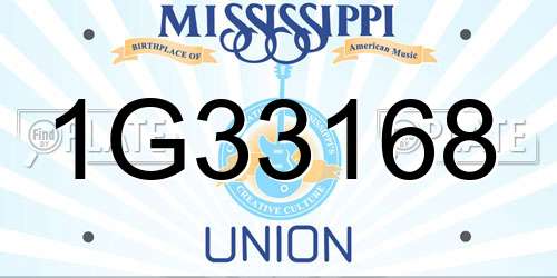 1G33168 Mississippi License Plate