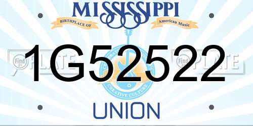 1G52522 Mississippi License Plate