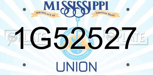 1G52527 Mississippi License Plate