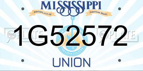 1G52572 Mississippi License Plate