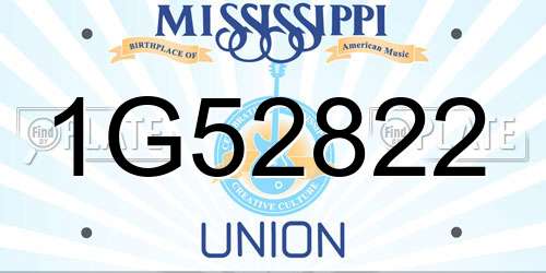 1G52822 Mississippi License Plate