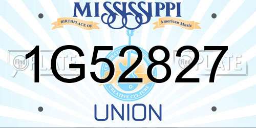 1G52827 Mississippi License Plate