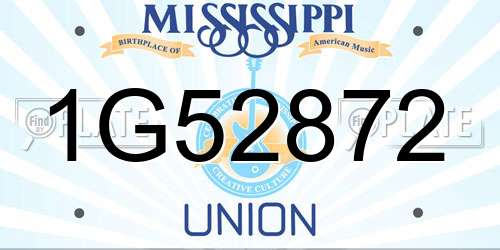 1G52872 Mississippi License Plate