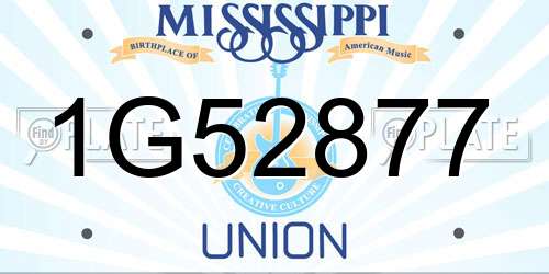 1G52877 Mississippi License Plate