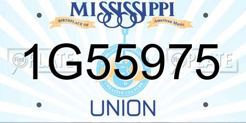 1G55975 Mississippi License Plate
