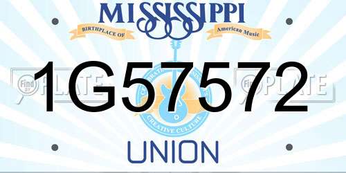 1G57572 Mississippi License Plate