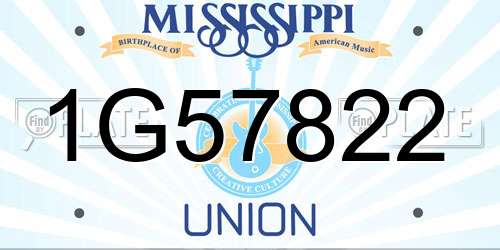 1G57822 Mississippi License Plate