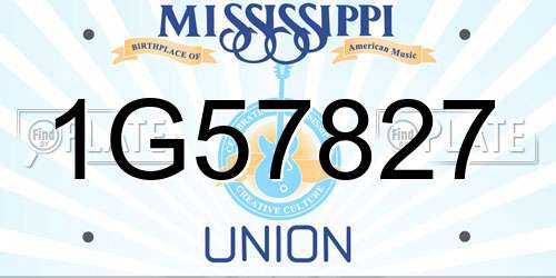1G57827 Mississippi License Plate