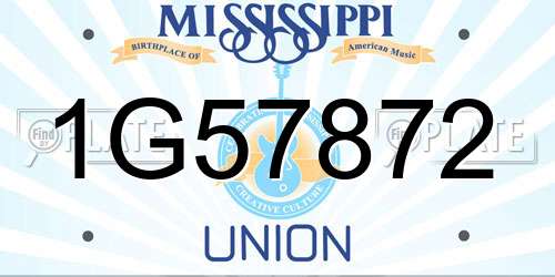 1G57872 Mississippi License Plate