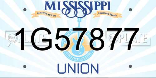 1G57877 Mississippi License Plate