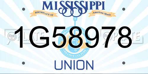 1G58978 Mississippi License Plate