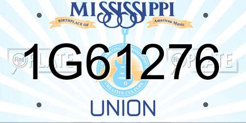 1G61276 Mississippi License Plate