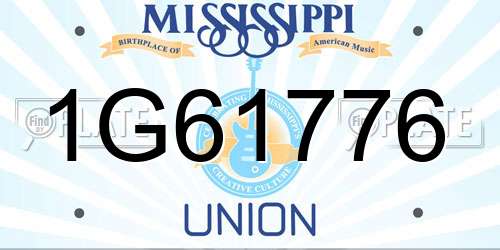 1G61776 Mississippi License Plate