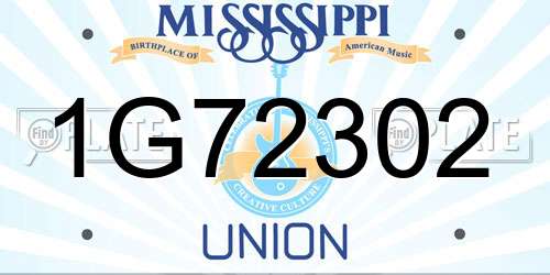 1G72302 Mississippi License Plate