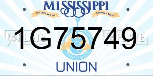 1G75749 Mississippi License Plate