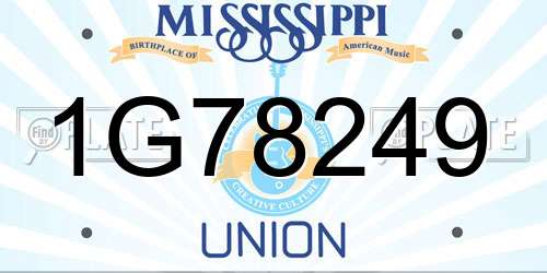 1G78249 Mississippi License Plate