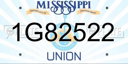 1G82522 Mississippi License Plate