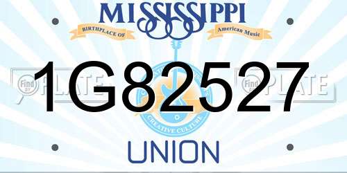 1G82527 Mississippi License Plate