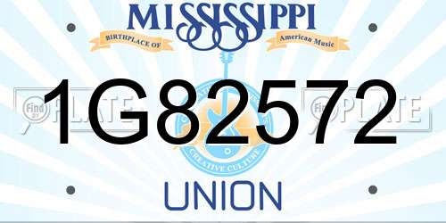 1G82572 Mississippi License Plate