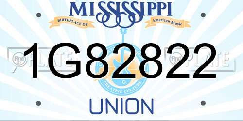 1G82822 Mississippi License Plate