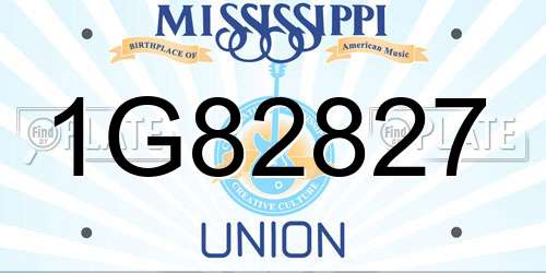 1G82827 Mississippi License Plate