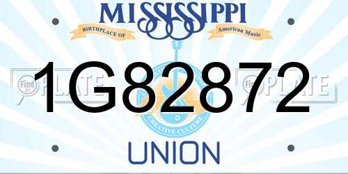 1G82872 Mississippi License Plate