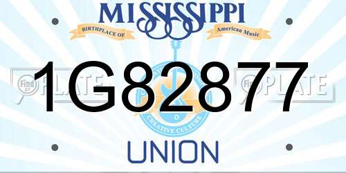 1G82877 Mississippi License Plate