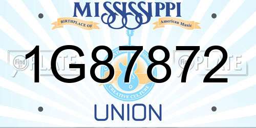 1G87872 Mississippi License Plate