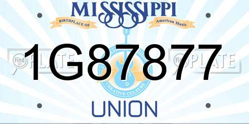 1G87877 Mississippi License Plate