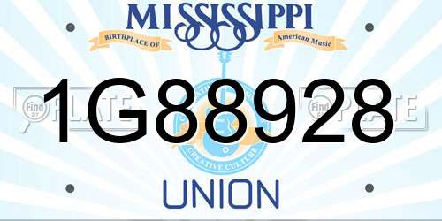 1G88928 Mississippi License Plate