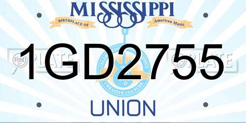1GD2755 Mississippi License Plate