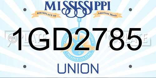 1GD2785 Mississippi License Plate