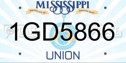1GD5866 Mississippi License Plate