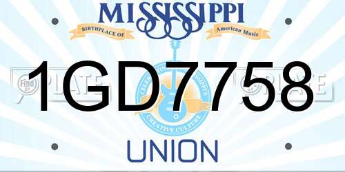 1GD7758 Mississippi License Plate