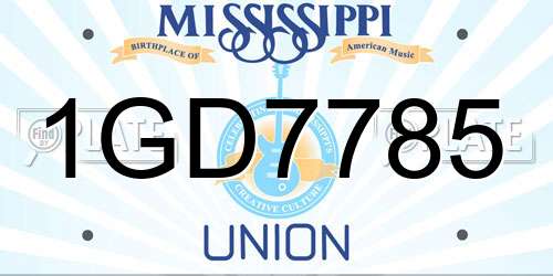 1GD7785 Mississippi License Plate