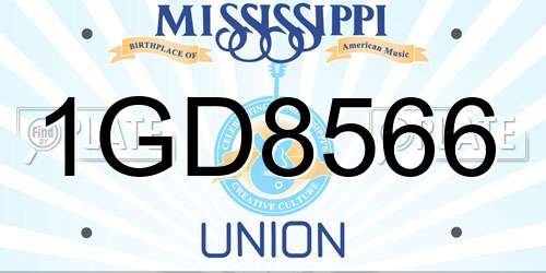 1GD8566 Mississippi License Plate