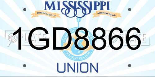 1GD8866 Mississippi License Plate