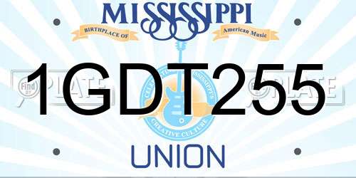 1GDT255 Mississippi License Plate