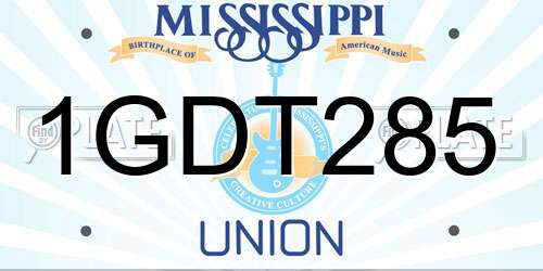 1GDT285 Mississippi License Plate