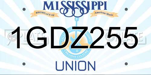 1GDZ255 Mississippi License Plate