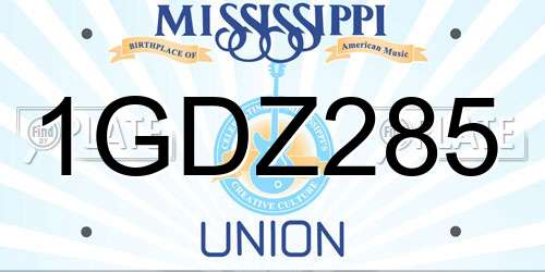 1GDZ285 Mississippi License Plate