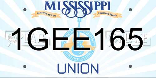 1GEE165 Mississippi License Plate