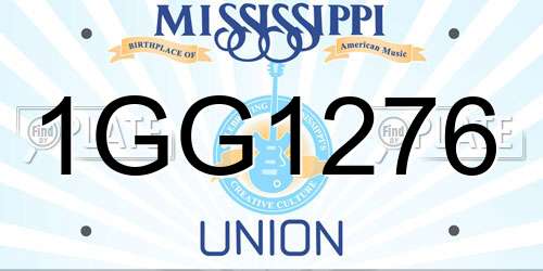 1GG1276 Mississippi License Plate