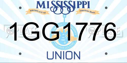 1GG1776 Mississippi License Plate