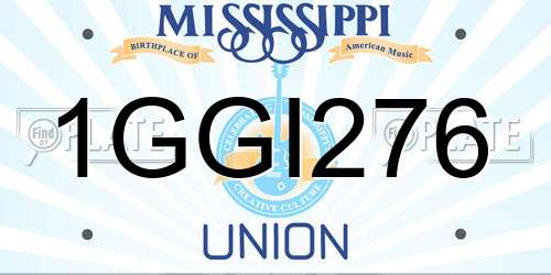 1GGI276 Mississippi License Plate