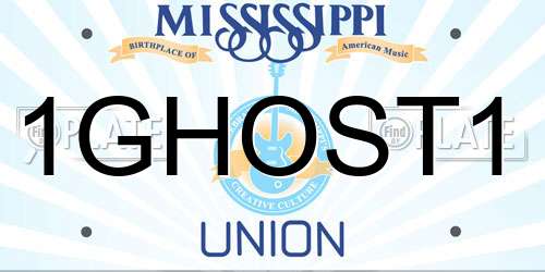 1GHOST1 Mississippi License Plate